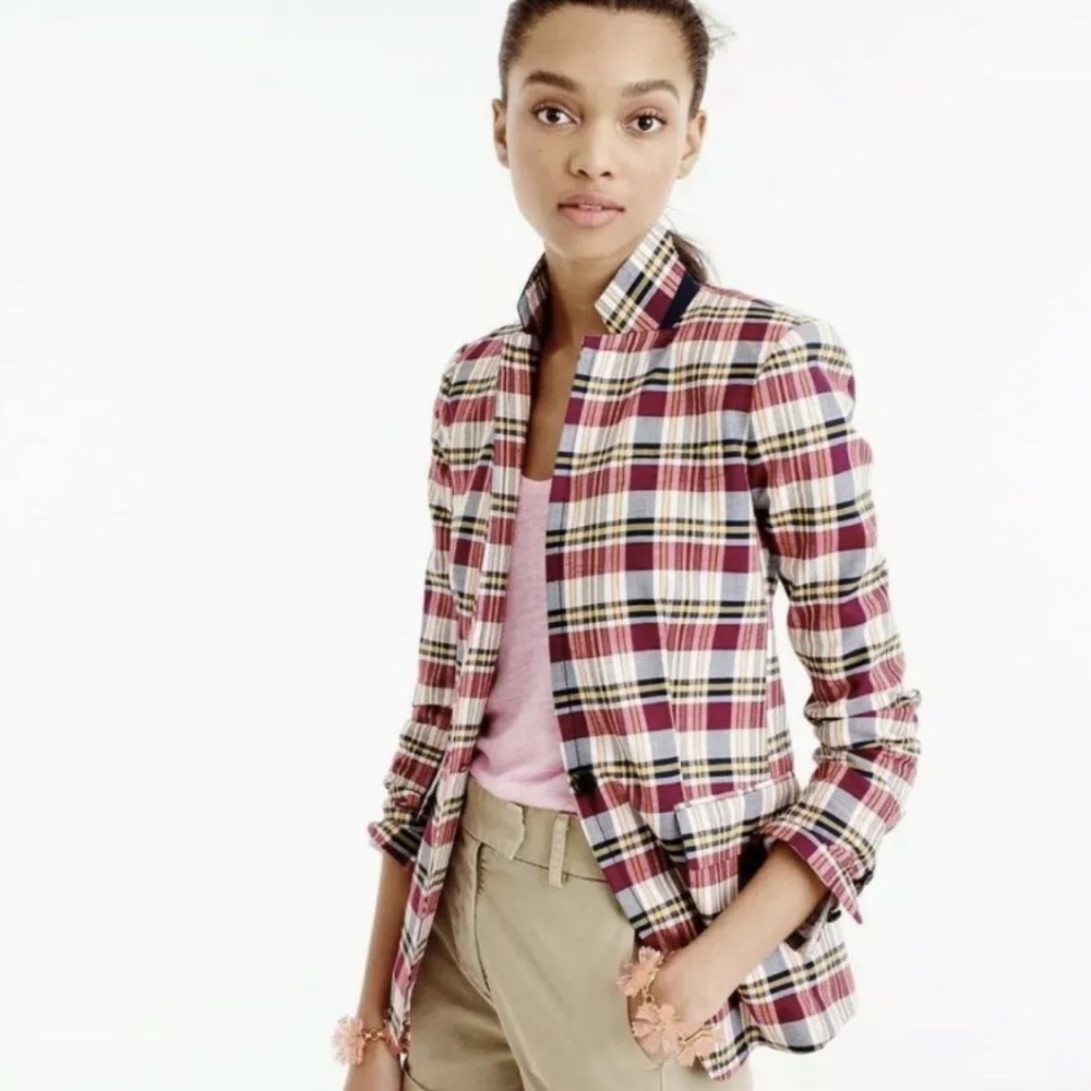Jcrew Regent Plaid Blazer